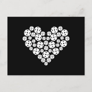 Funny Pickleball Love Heart Shape Valentine Holiday Postcard