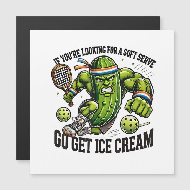 Funny Pickleball Lover Pun with a Pickle Playing (Front/Back)