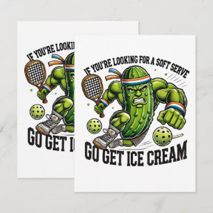 Funny Pickleball Lover Pun with a Pickle Playing Card