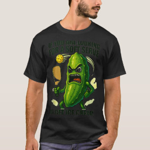 Funny pickleball lover pun with a pickle playing T-Shirt