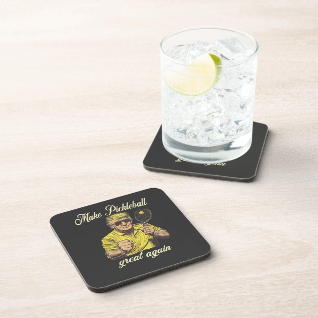 Funny Pickleball Lovers Graphics Pickle Ball Coaster (Right Side)