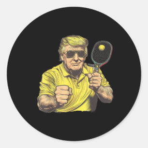 Funny Pickleball Lovers Graphics Pickle Ball Men Classic Round Sticker