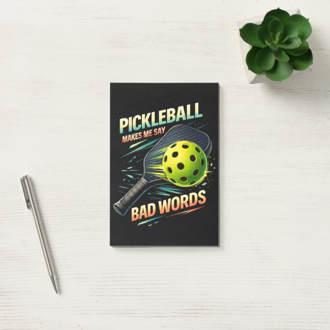 Funny Pickleball Makes Me Say Bad Words Player Post-it Notes (Office)