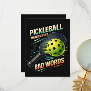 Funny Pickleball Makes Me Say Bad Words Player Thank You Card
