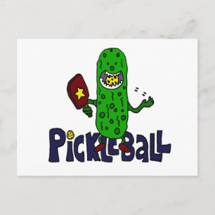 Funny Pickleball Monster Cartoon Postcard