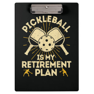 Funny Pickleball My Retirement Plan Vintage Clipboard