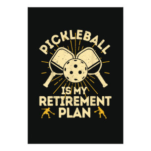 Funny Pickleball My Retirement Plan Vintage Photo Print