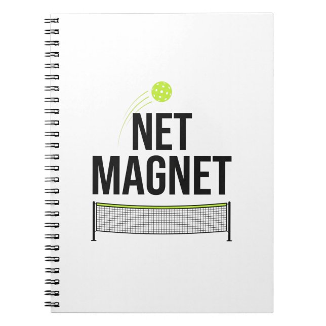 Funny Pickleball Net Magnet Notebook (Front)
