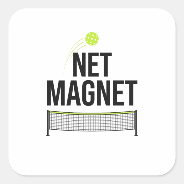 Funny Pickleball Net Magnet Sticker (Front)