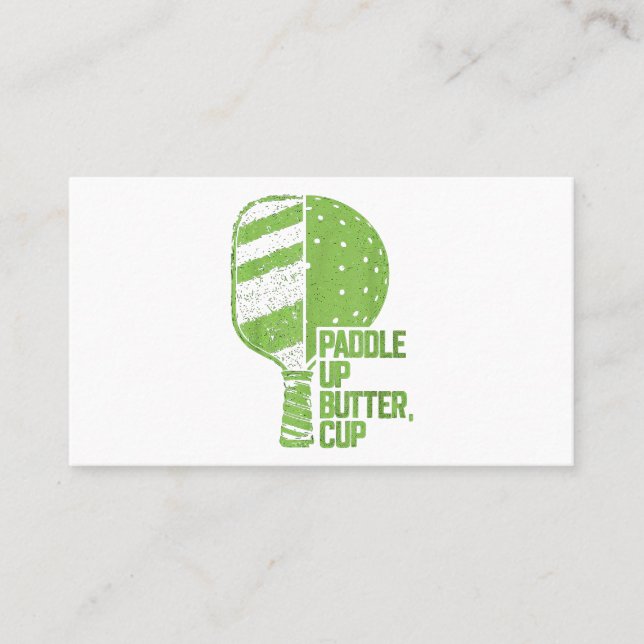 Funny Pickleball Paddle Up Butter Cup Business Card (Front)