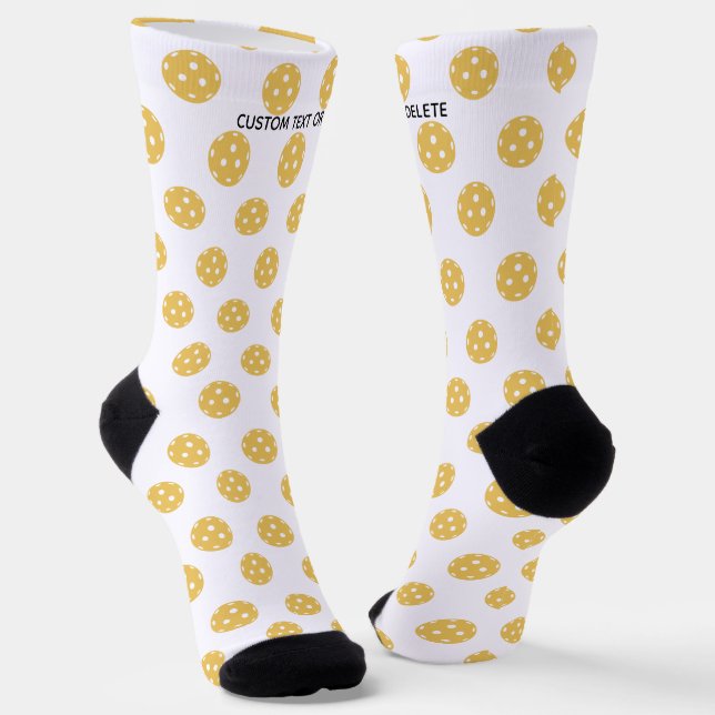 Funny Pickleball Pattern Personalised Custom Text Socks (Angled)