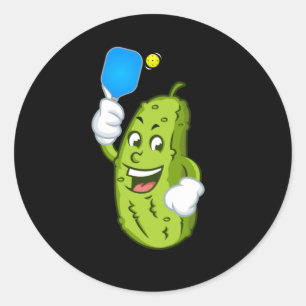 Funny Pickleball Pickel Humour Cucumber Classic Round Sticker