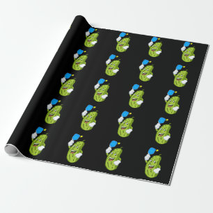 Funny Pickleball Pickel Humour Cucumber Wrapping Paper