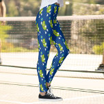 Funny Pickleball Pickle Holding Paddle and Ball Leggings<br><div class="desc">All your pickleball friends will get a laugh out of these Funny Pickleball Leggings featuring an all over pattern of cartoon pickle "people" holding pickleball paddles and balls.  Great for rec play or tournament/match club play - or perfect for wearing around town.</div>