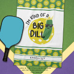 Funny Pickleball Pickle I'M KIND OF A BIG DILL Tea Towel<br><div class="desc">Funny, personalised, custom colour pickleball towel for the pickleball enthusiast with the humourous saying I'M KIND OF A BIG DILL featuring a dill pickle and pickleball and a name, monogram or custom text in your choice of colours. Fun gift for him, her or a team. ASSISTANCE: For help with design...</div>