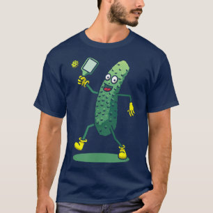 Funny Pickleball Player Coach Cucumber Prickled Fr T-Shirt