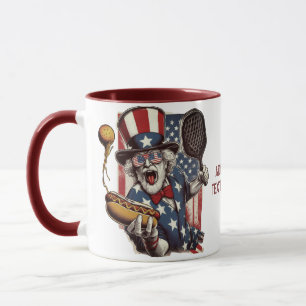 Funny Pickleball Player For Pickleball USA Flag Mug