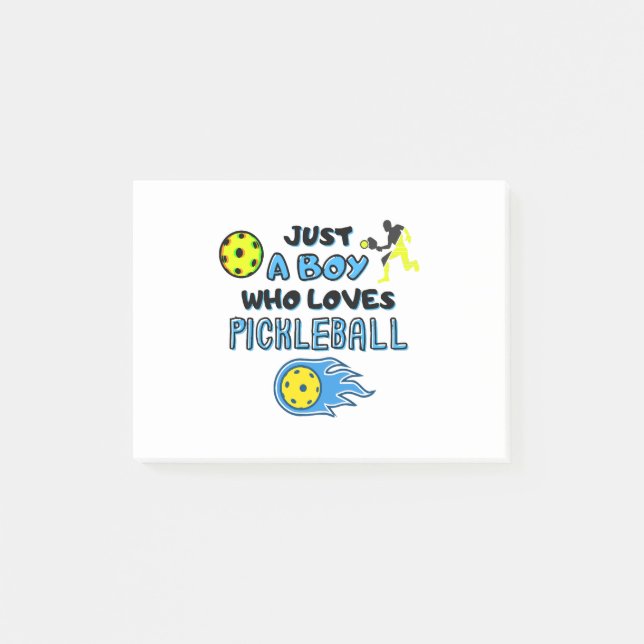 Funny Pickleball Player Just A Boy Who Loves Pickl Post-it Notes (Front)