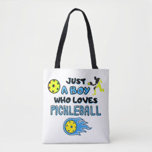 Funny Pickleball Player Just A Boy Who Loves Pickl Tote Bag