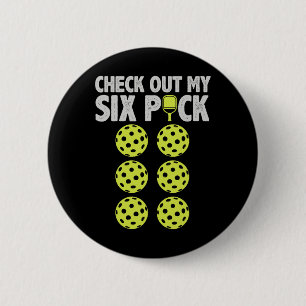 Funny Pickleball Player Men Paddleball Check My Si 6 Cm Round Badge