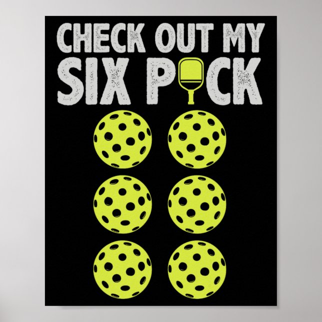 Funny Pickleball Player Men Paddleball Check My Si Poster (Front)
