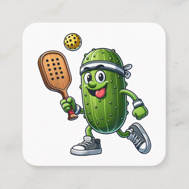 Funny Pickleball Player Paddleball Lover  Square Business Card (Front)
