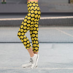 Funny Pickleball Player Pickleball Pattern Black Capri Leggings<br><div class="desc">Stand out on the court with these fun pickleball capri leggings featuring high-waisted band.  Super comfy and cute these are perfect for tournament players,   rec players and just hanging out.</div>