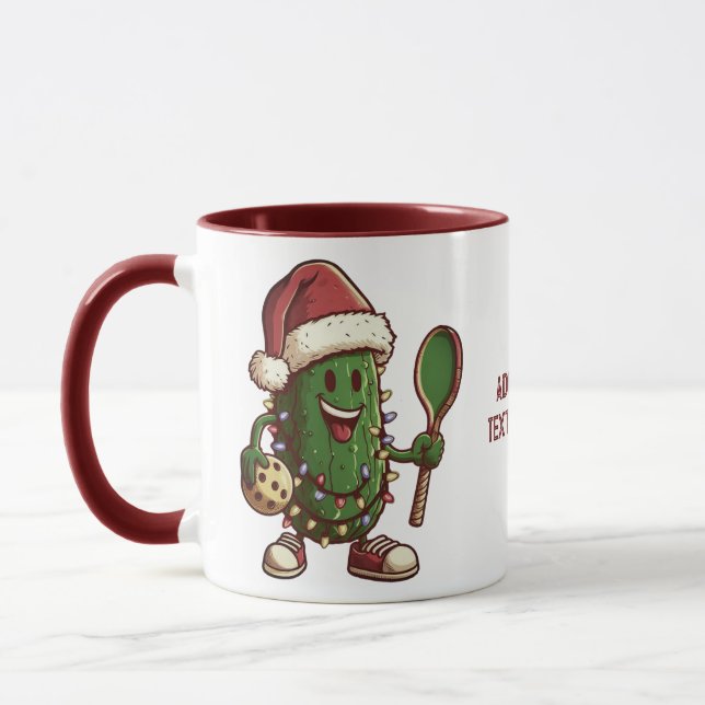 Funny Pickleball Player Santa Pickleballer Gift Mug (Left)