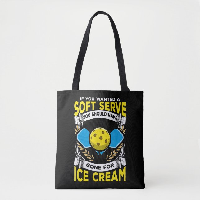 Funny Pickleball Player Serve Sarcastic Sport Tote Bag (Front)