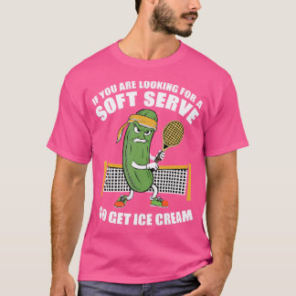 Funny Pickleball Playing Pickle Tennis Soft Serve  T-Shirt