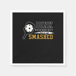 Funny Pickleball Puns Dink Responsibly Sports Play Napkin