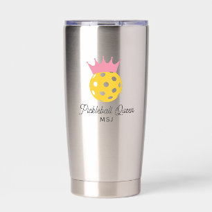 Funny Pickleball Queen Personalised Monogram Name Insulated Tumbler