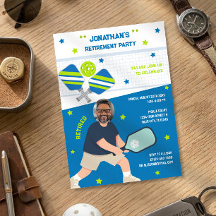 Funny Pickleball Retirement Party for Him Photo Invitation