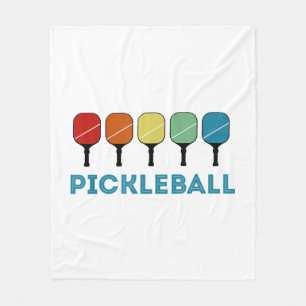 Funny Pickleball Retro Vintage Fleece Blanket