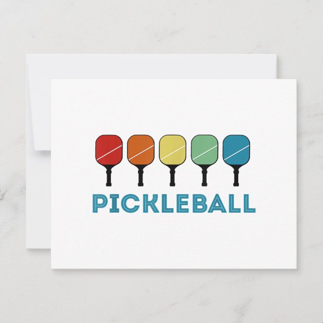 Funny Pickleball Retro Vintage  Holiday Card (Front)
