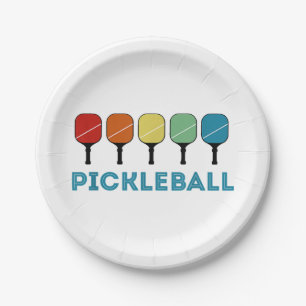 Funny Pickleball Retro Vintage  Paper Plate