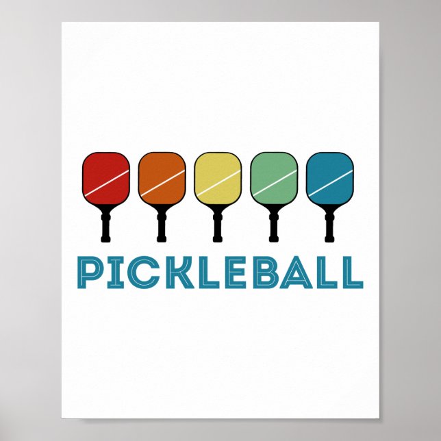 Funny Pickleball Retro Vintage Poster (Front)