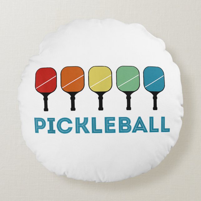 Funny Pickleball Retro Vintage  Round Cushion (Front)