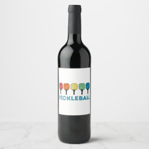 Funny Pickleball Retro Vintage Wine Label