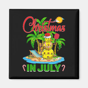 Funny Pickleball Santa Hat Hawaiian Christmas In J Magnet