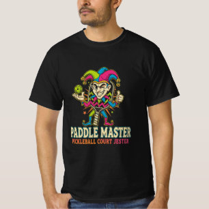 Funny Pickleball Shirt Retro Paddle Jester Humour