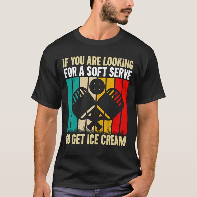 Funny Pickleball Soft Serve Ice Cream Pickleball T-Shirt (Front)
