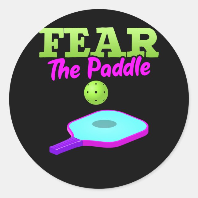 Funny Pickleball Sport Lover Paddle Classic Round Sticker (Front)
