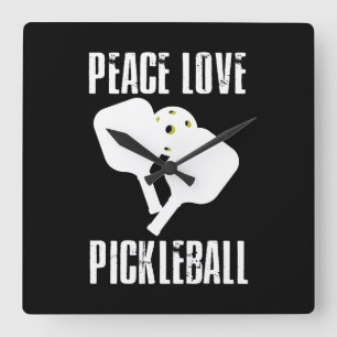 Funny Pickleball   Square Wall Clock