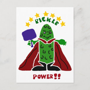 Funny Pickleball Super Hero Pickle Postcard