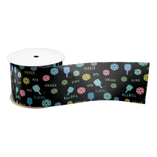 Funny Pickleball Talk Satin Ribbon