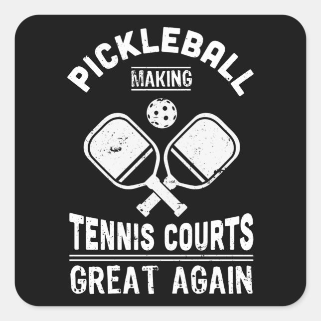 Funny Pickleball Tennis Courts Dink Gift Square Sticker (Front)