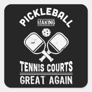 Funny Pickleball Tennis Courts Dink Gift Square Sticker