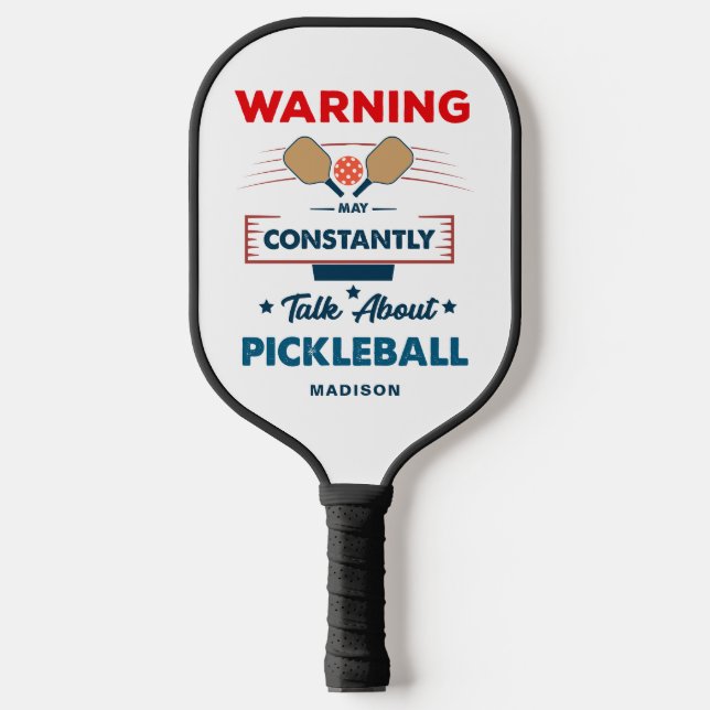Funny Pickleball Typography Personalised Name Paddle (Front)