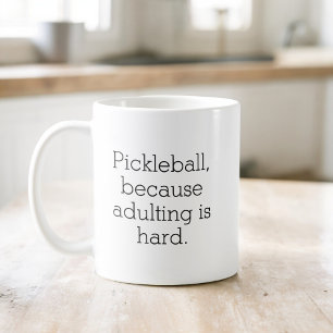 Funny Pickleball Typography Simple Minimalist Coffee Mug